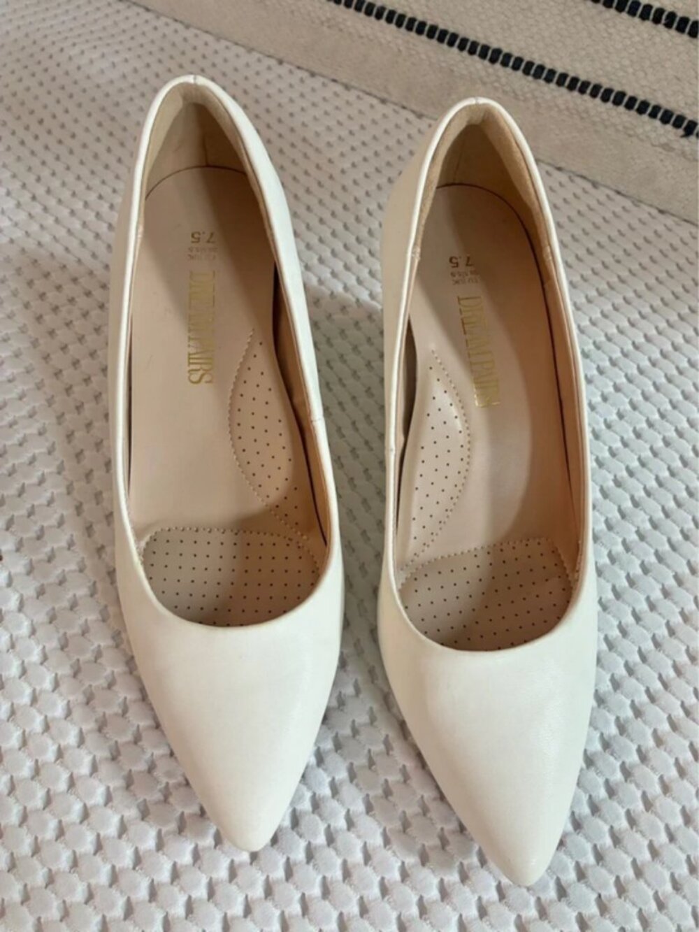 Dream Paris White Wedge Heels